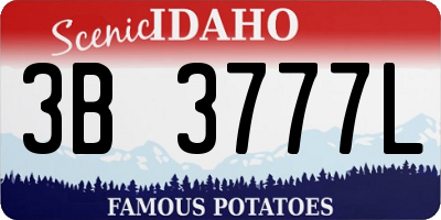 ID license plate 3B3777L
