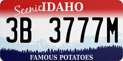ID license plate 3B3777M