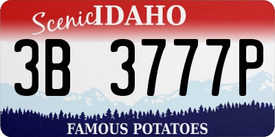 ID license plate 3B3777P