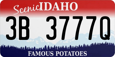 ID license plate 3B3777Q