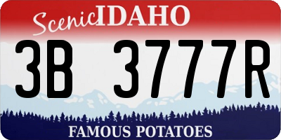 ID license plate 3B3777R