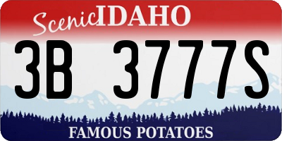 ID license plate 3B3777S