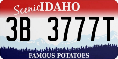 ID license plate 3B3777T