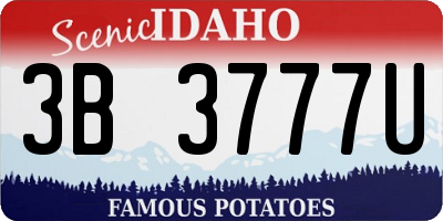 ID license plate 3B3777U
