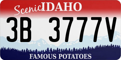ID license plate 3B3777V