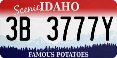 ID license plate 3B3777Y
