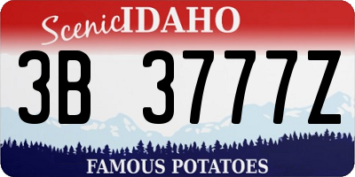 ID license plate 3B3777Z