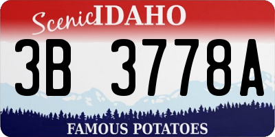 ID license plate 3B3778A