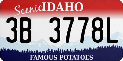 ID license plate 3B3778L