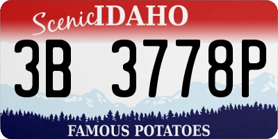 ID license plate 3B3778P
