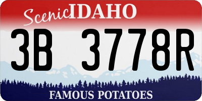 ID license plate 3B3778R