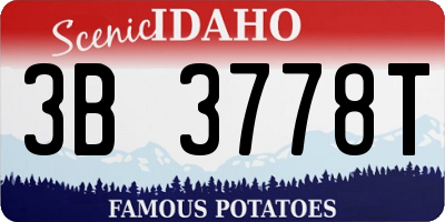 ID license plate 3B3778T