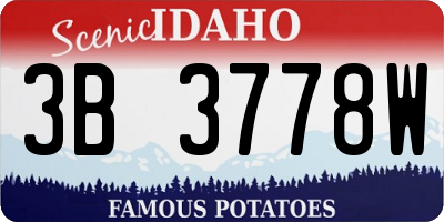 ID license plate 3B3778W