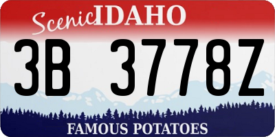 ID license plate 3B3778Z