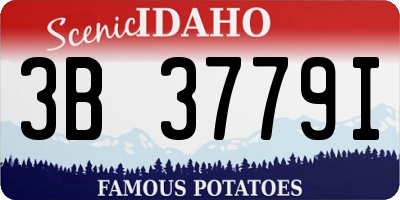 ID license plate 3B3779I