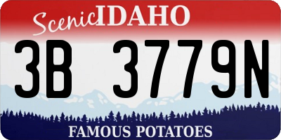 ID license plate 3B3779N