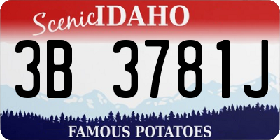 ID license plate 3B3781J
