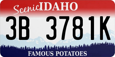 ID license plate 3B3781K