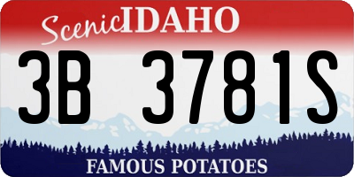 ID license plate 3B3781S