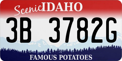 ID license plate 3B3782G