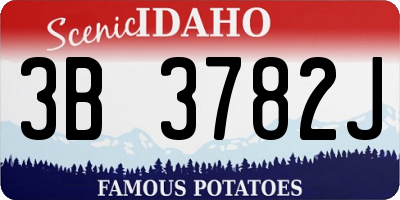 ID license plate 3B3782J