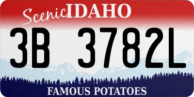 ID license plate 3B3782L