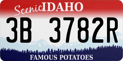 ID license plate 3B3782R