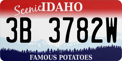 ID license plate 3B3782W