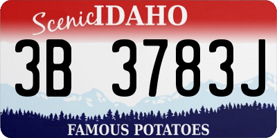 ID license plate 3B3783J