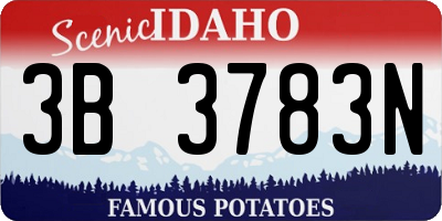 ID license plate 3B3783N