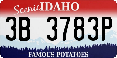 ID license plate 3B3783P