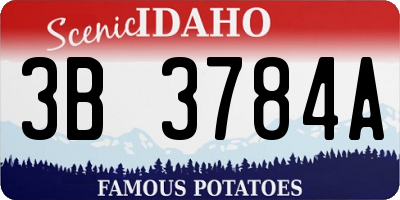 ID license plate 3B3784A