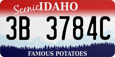 ID license plate 3B3784C