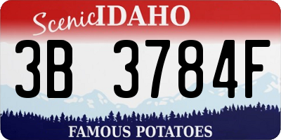 ID license plate 3B3784F