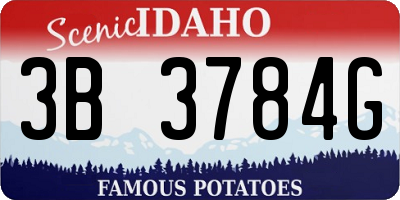 ID license plate 3B3784G