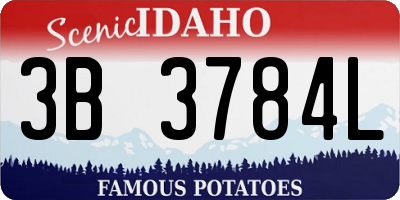 ID license plate 3B3784L