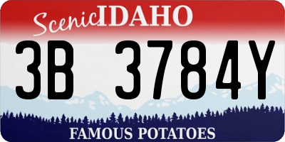 ID license plate 3B3784Y