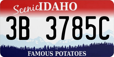 ID license plate 3B3785C