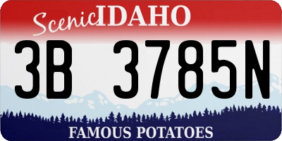 ID license plate 3B3785N