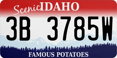 ID license plate 3B3785W