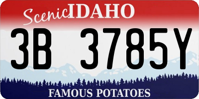 ID license plate 3B3785Y