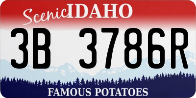 ID license plate 3B3786R