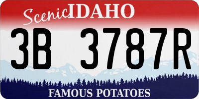 ID license plate 3B3787R