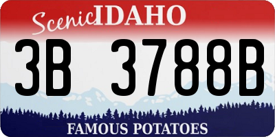 ID license plate 3B3788B