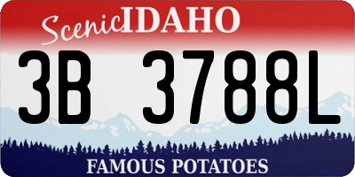 ID license plate 3B3788L
