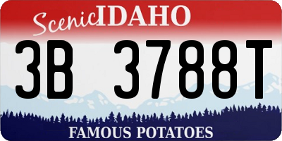 ID license plate 3B3788T
