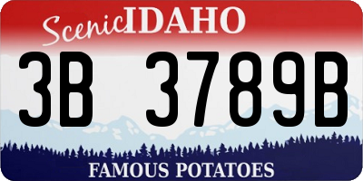 ID license plate 3B3789B