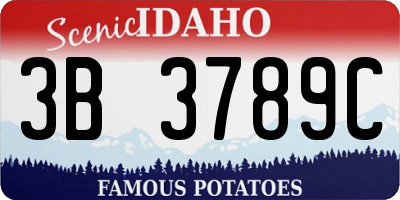 ID license plate 3B3789C
