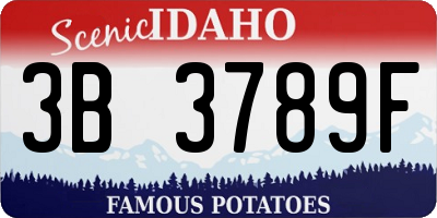 ID license plate 3B3789F