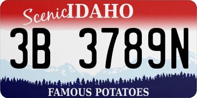 ID license plate 3B3789N